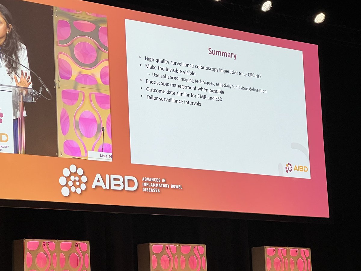 Amanda Johnson, MD (@amjohnsonmd) on Twitter photo <a href="/NayantaraCoelho/">Nayantara Coelho</a> on management of dysplasia in IBD #AIBD
✅ random biopsies most helpful in PSC
✅ make the invisible (lesions) visible w/ dye spray chromo
✅ endoscopic management (EMR, ESD) of dysplasia when possible
✅ tailor surveillance interval to patient <a href="/NayantaraCoelho/">Nayantara Coelho</a> on management of dysplasia in IBD #AIBD
✅ random biopsies most helpful in PSC
✅ make the invisible (lesions) visible w/ dye spray chromo
✅ endoscopic management (EMR, ESD) of dysplasia when possible
✅ tailor surveillance interval to patient