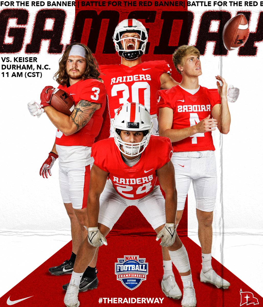 NWC Red Raiders (@nwcraiders) on Twitter photo ๐๐ผ๐๐ ๐ฟ๐ผ๐! ๐ฃโผ๏ธ๐
๐๐ผ๐๐ผ (<a href="/NAIA/">NAIA</a>) ๐๐ผ๐๐๐๐๐ผ๐ ๐พ๐๐ผ๐๐๐๐๐๐๐๐๐
๐: (3) Keiser (Fla.)
๐: Durham, N.C.
๐: tinyurl.com/yq72mmjv
๐: bit.ly/NWCFBstats
๐๏ธ: bit.ly/NWClisten
๐ฅ๏ธ: tinyurl.com/ypc7xmvx
#RaidersStandOut | <a href="/nwc_fb/">Northwestern College Football</a> | <a href="/NAIAFBALL/">NAIAFBALL</a> ๐๐ผ๐๐ ๐ฟ๐ผ๐! ๐ฃโผ๏ธ๐
๐๐ผ๐๐ผ (<a href="/NAIA/">NAIA</a>) ๐๐ผ๐๐๐๐๐ผ๐ ๐พ๐๐ผ๐๐๐๐๐๐๐๐๐
๐: (3) Keiser (Fla.)
๐: Durham, N.C.
๐: tinyurl.com/yq72mmjv
๐: bit.ly/NWCFBstats
๐๏ธ: bit.ly/NWClisten
๐ฅ๏ธ: tinyurl.com/ypc7xmvx
#RaidersStandOut | <a href="/nwc_fb/">Northwestern College Football</a> | <a href="/NAIAFBALL/">NAIAFBALL</a>