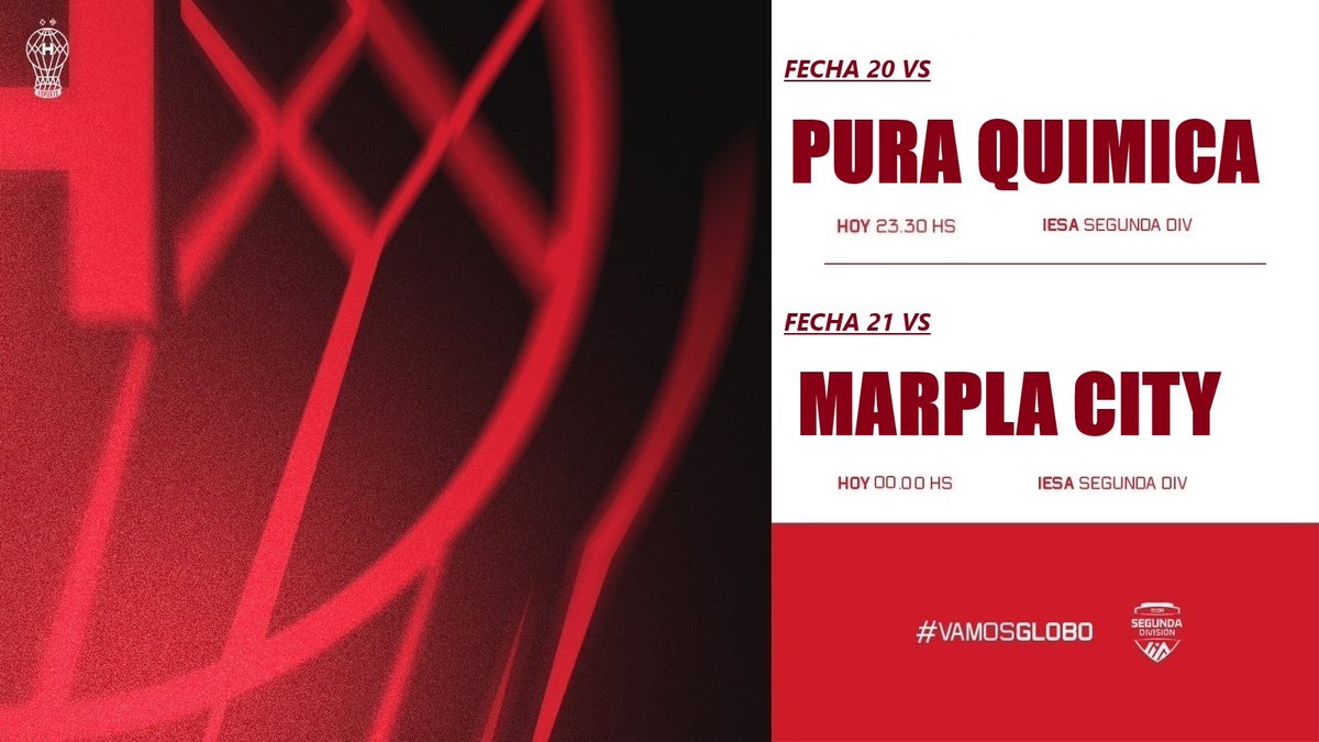 #EAFC24 ES HOY HURACÁN 🎈
El plantel quemero juega las últimas fechas del torneo para lograr el título y el ascenso en <a href="/IESAFIFAar/">IESA Argentina</a>.
Vamos Globo 🎈