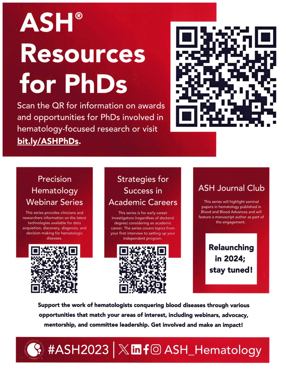 Trainees involved in lab-based discovery #hematology🩸research! <a href="/ASH_hematology/">ASH</a> has amazing resources to help with funding💵, career development🎓, and more! bit.ly/ASHPhDs 👇