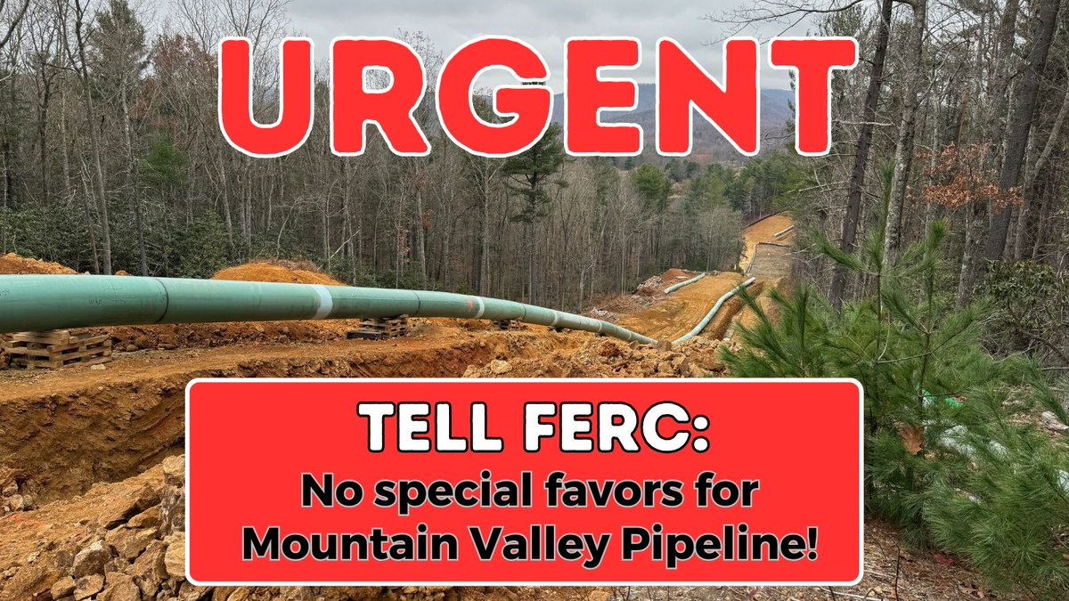 Next week, @FERC will make importantt decisions regarding Mountain Valley Pipeline. MVP is asking fed regulators to: 👉 Increase MVP’s transpo rates 👉 Allow more time to build MVP Southgate Find out how you can take action ⬇️ 🧵 #StopMVp #NoMVPSouthgate #ProtectOurWater