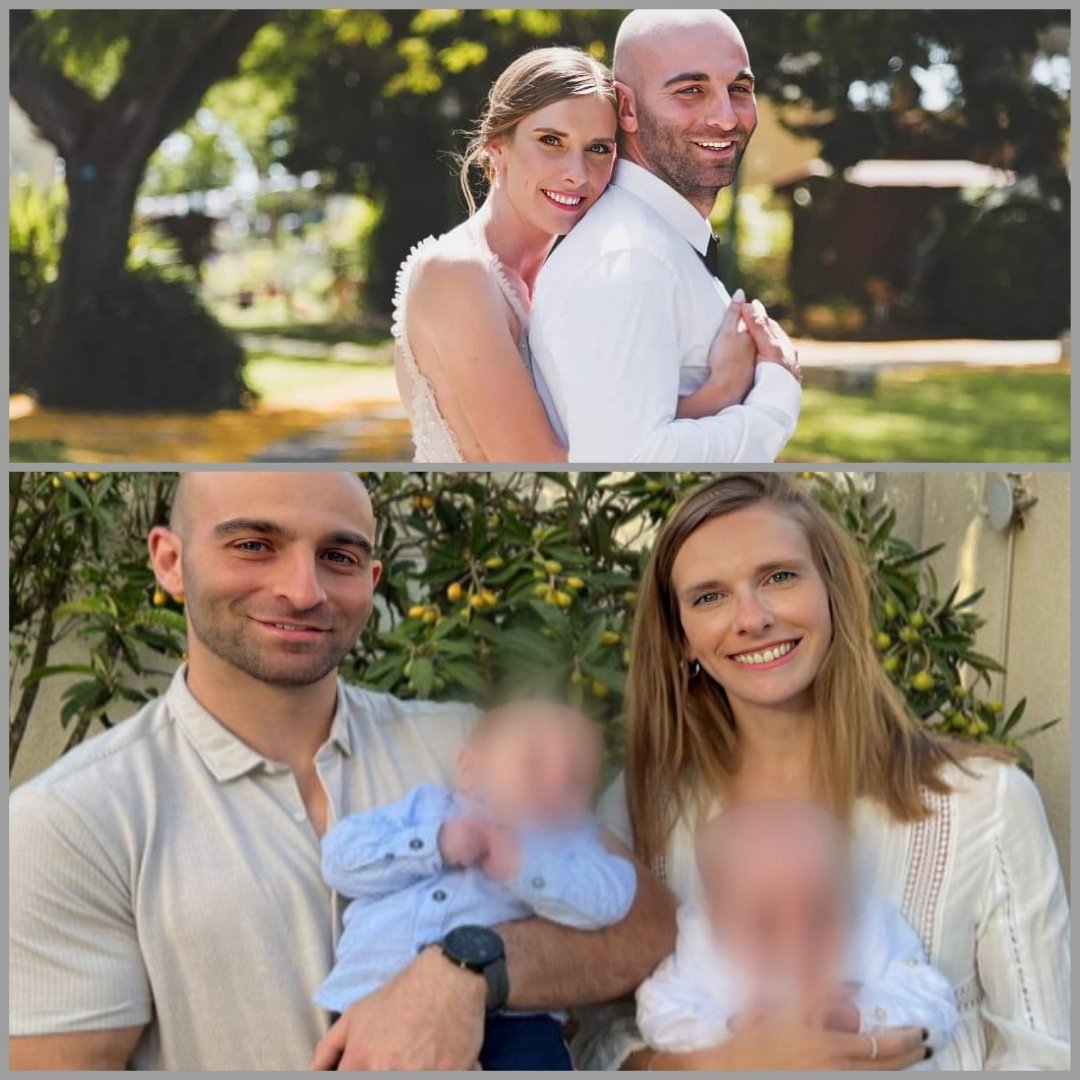 The 30-year-old parents Itai and Hadar Berdichevsky hid ten-month-old twins in a shelter while terrorists broke into their home in Kibbutz Kfar Gaza. Itai and Hadar tried to fight the terrorists and protect the twins and were murdered. The babies were left alone for about 14