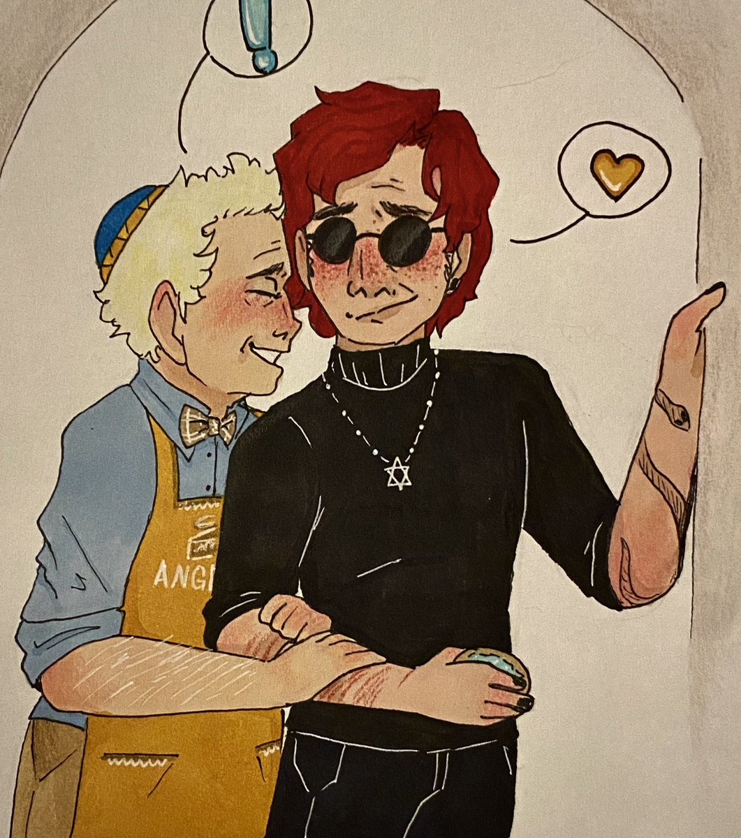 good evening i doodled the ineffables (i am a sucker for zira in a kippah) <3
#GoodOmens #GoodOmensFanArt #HappyHanukkah #ChagSameach