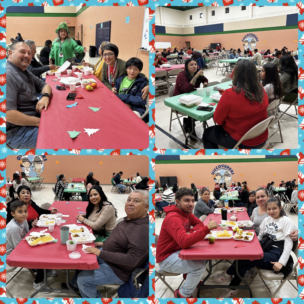 Christmas Luncheon @DelValleES_YISD parents and students enjoying delicious tamales together. Thank you parents for joining us! #THEDISTRICT #WeDeliverExcellence @maritza08OFOD @NAstorga_APMME #OFOD @tippih833 @oceans80