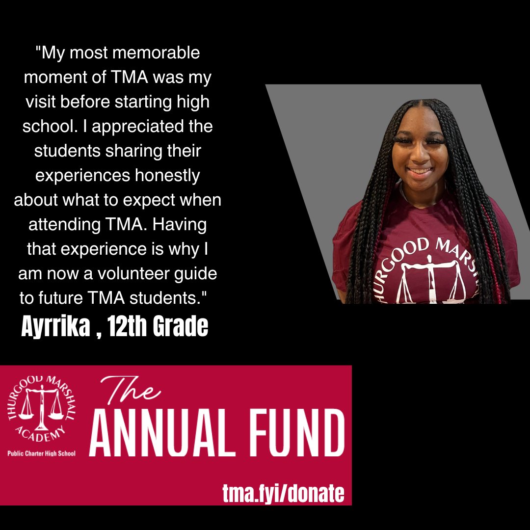 First of its kind, TMA is a law-themed school that provides wraparound educational opportunities for students. We aim to help students develop their voices by teaching them the skills of lawyers. Visit tma.fyi/donate to contribute to academic excellence. #DCCharterProud