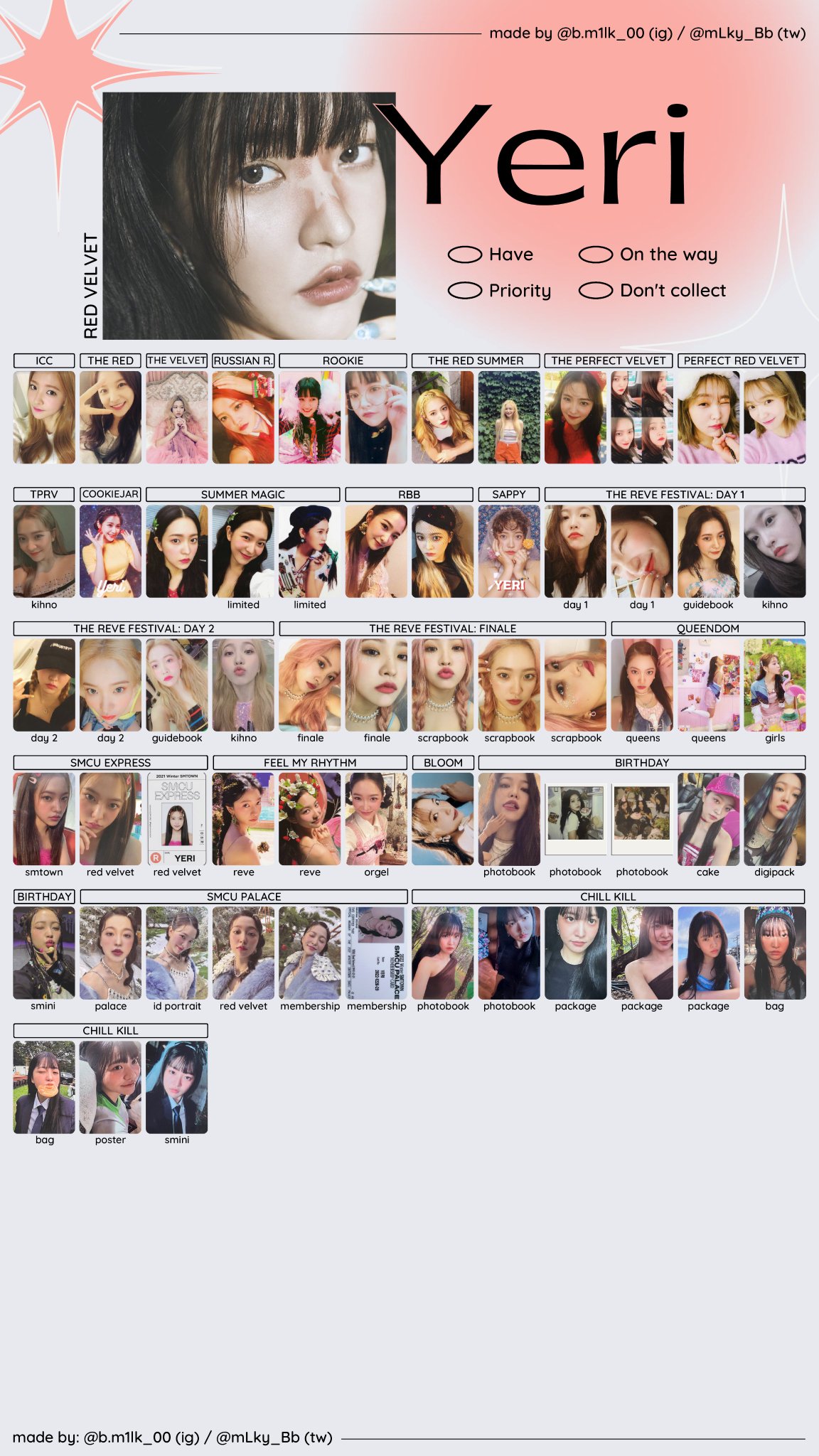 red velvet yeri トレカ YERI RED VELVET PHOTOCARD COMPILATION - OFFICIAL ALBUM CARD
