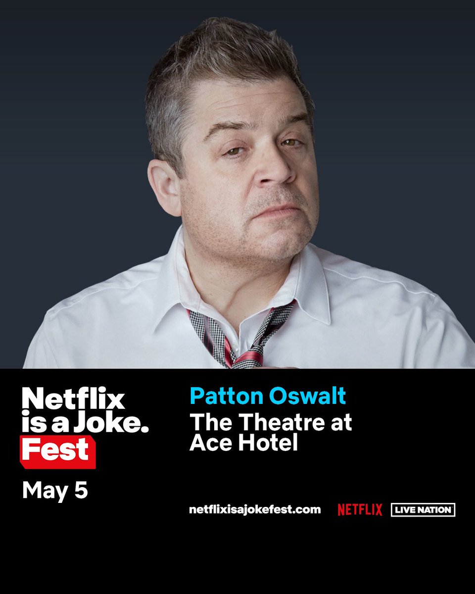Pre-sale tix available NOW. Use code PATTON. I will tell jokes into a microphone or your money back. Go here: netflixisajokefest.com/shows/patton-o…