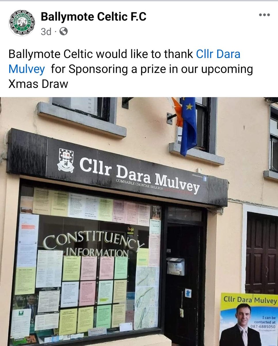 Delighted again this Christmas to support @ballymoteceltic annual fundraising event.#Ballymote #SouthSligo