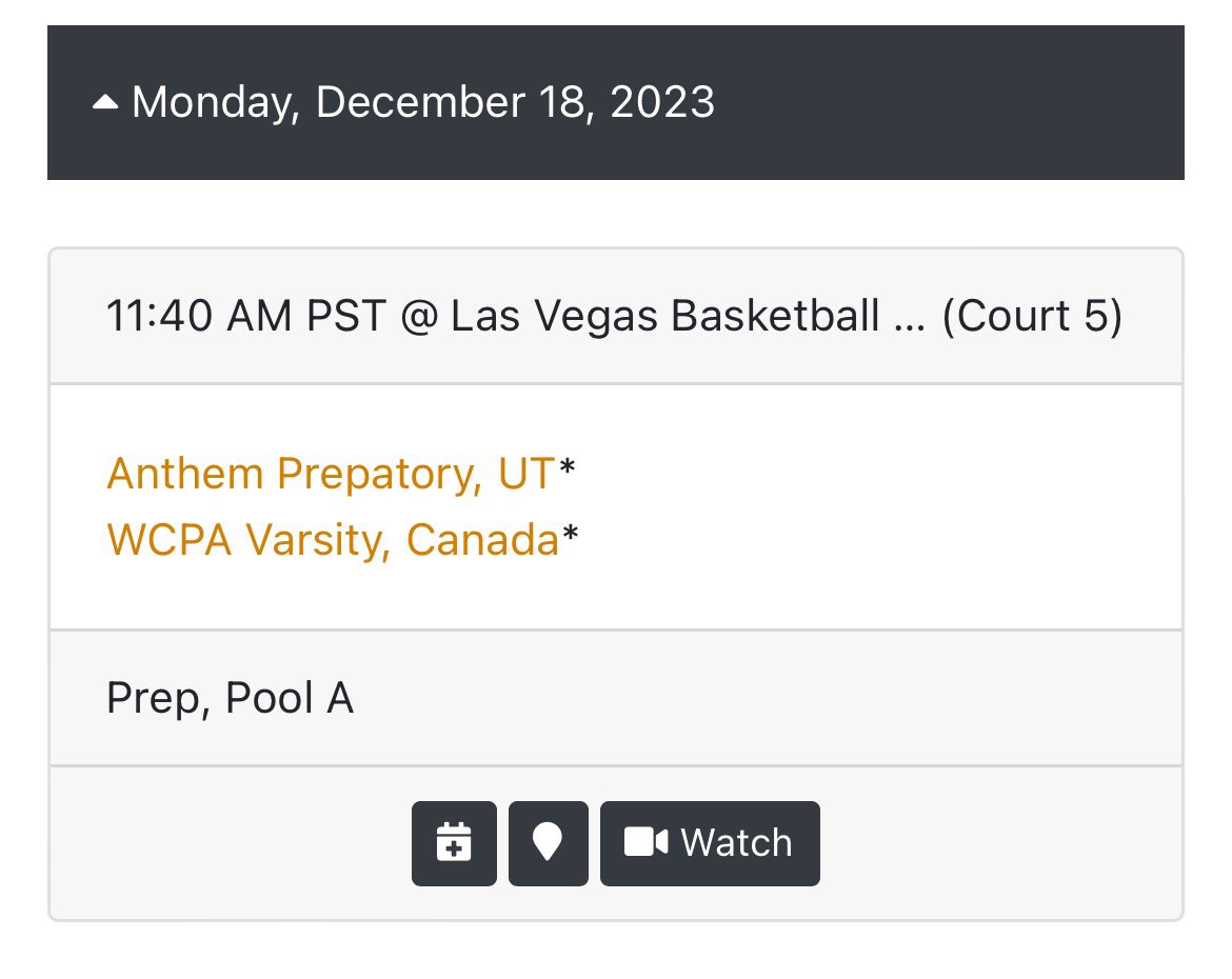 Kaloyan Hristov (@kalhristov12) on Twitter photo Excited to play this week in the <a href="/TarkClassic/">Tarkanian Classic</a> in Las Vegas with Western Canada Prep Academy. Recorded games on BallerTV.
<a href="/CoachMattMcLeod/">Matt McLeod</a>
@CoachJason_NCSA
This is my schedule: Excited to play this week in the <a href="/TarkClassic/">Tarkanian Classic</a> in Las Vegas with Western Canada Prep Academy. Recorded games on BallerTV.
<a href="/CoachMattMcLeod/">Matt McLeod</a>
@CoachJason_NCSA
This is my schedule:
