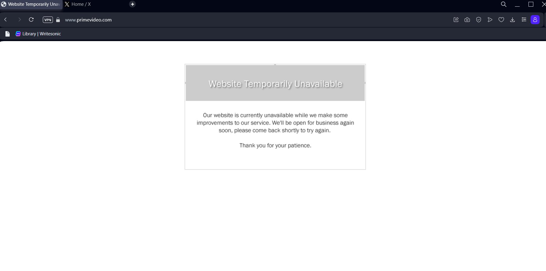 Prime video website temporarily unavailable clearance