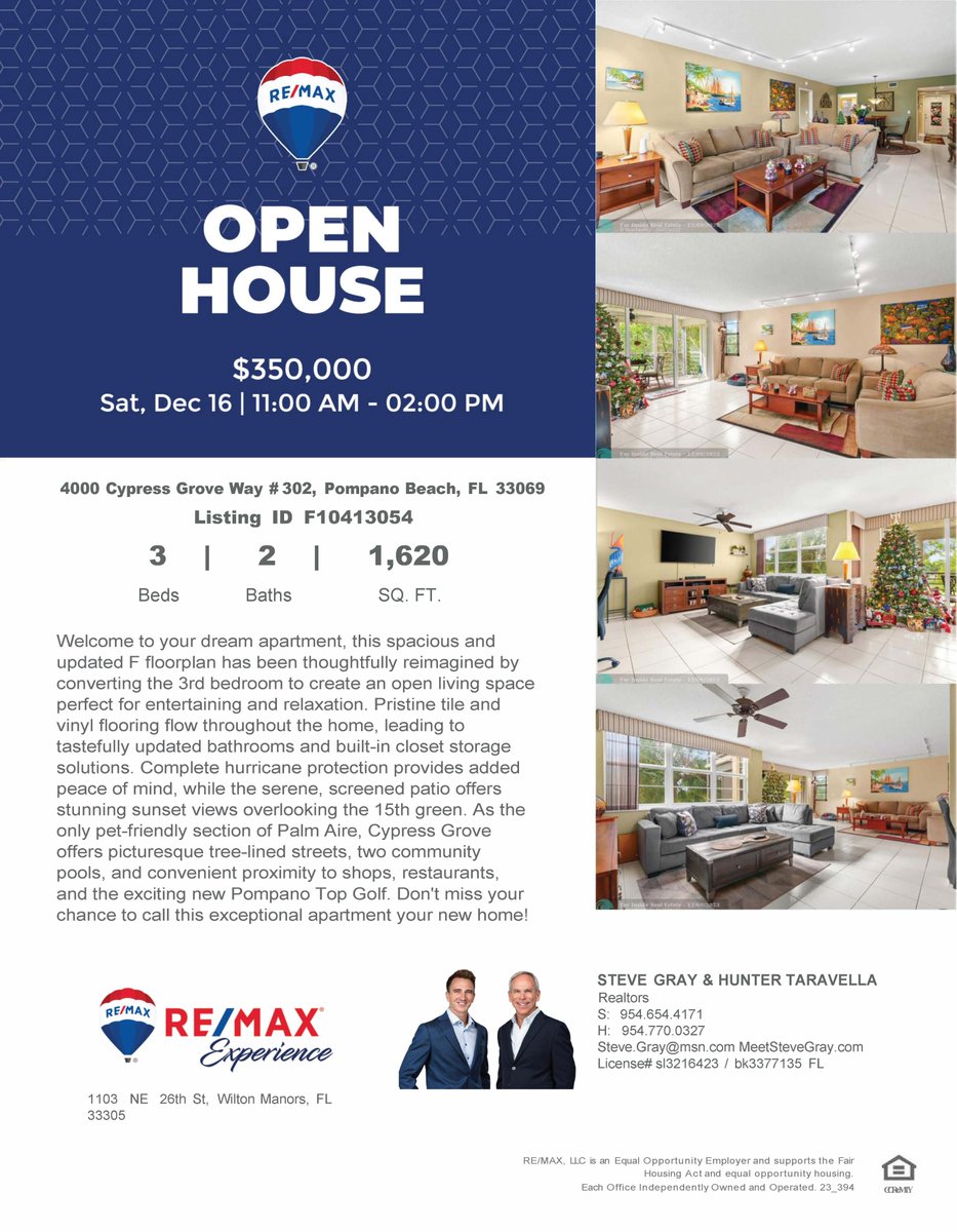 SteveGRealtor's tweet photo. Join us at our Open House this weekend!!
https://t.co/fRYZqbcCNf

#coralridgetowers #coralridge #oaklandpark #oaklandparkrealestate #wiltonmanors #wiltonmanorsrealestate #galtoceanmile #galtoceanmilerealestate #fortlauderdale #fortlauderdalerealestate #realestate #realtor #remax https://t.co/uSm3eKKXXa