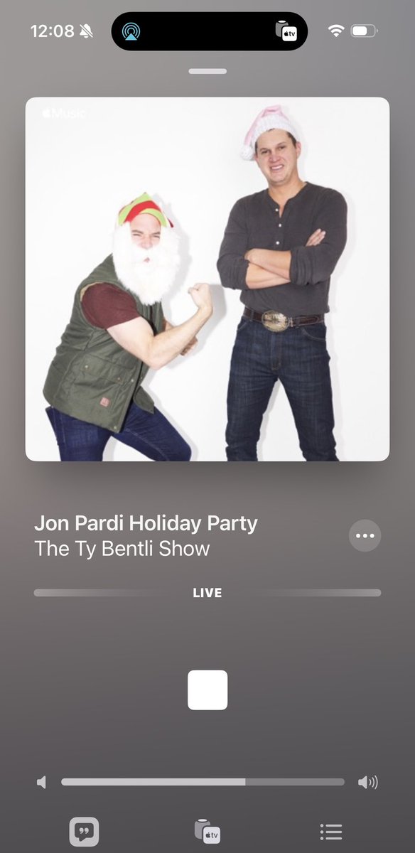 We are live for a Christmas Pardi Party with <a href="/JonPardi/">Jon Pardi</a> right now on Apple Music radio

He’s taking us church with “Amazing Grace” and we’re about to talk “Beer for Santa” - join us!
Apple.co/ty

(12-2p central | 1-3p Eastern, etc)