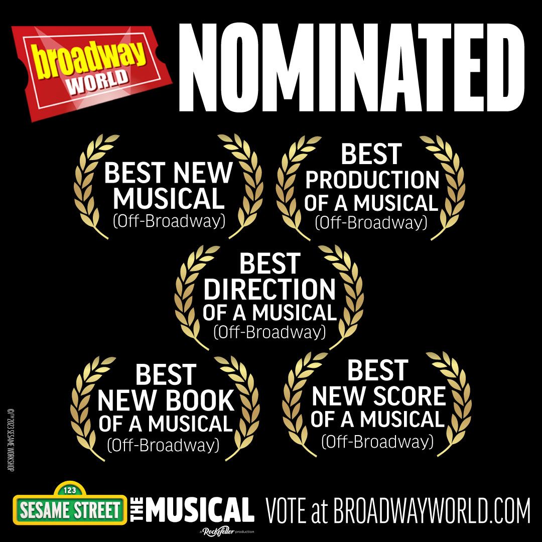It's certainly a sunny day here at Sesame Street the Musical!☀️Our monster hit was nominated for FIVE @BroadwayWorld Off-Bway Awards! Click here >> bit.ly/3RFShs6 to vote for Sesame Street the Musical before voting closes 12/31! #SesameStreet #SesameMusical #Rockefeller
