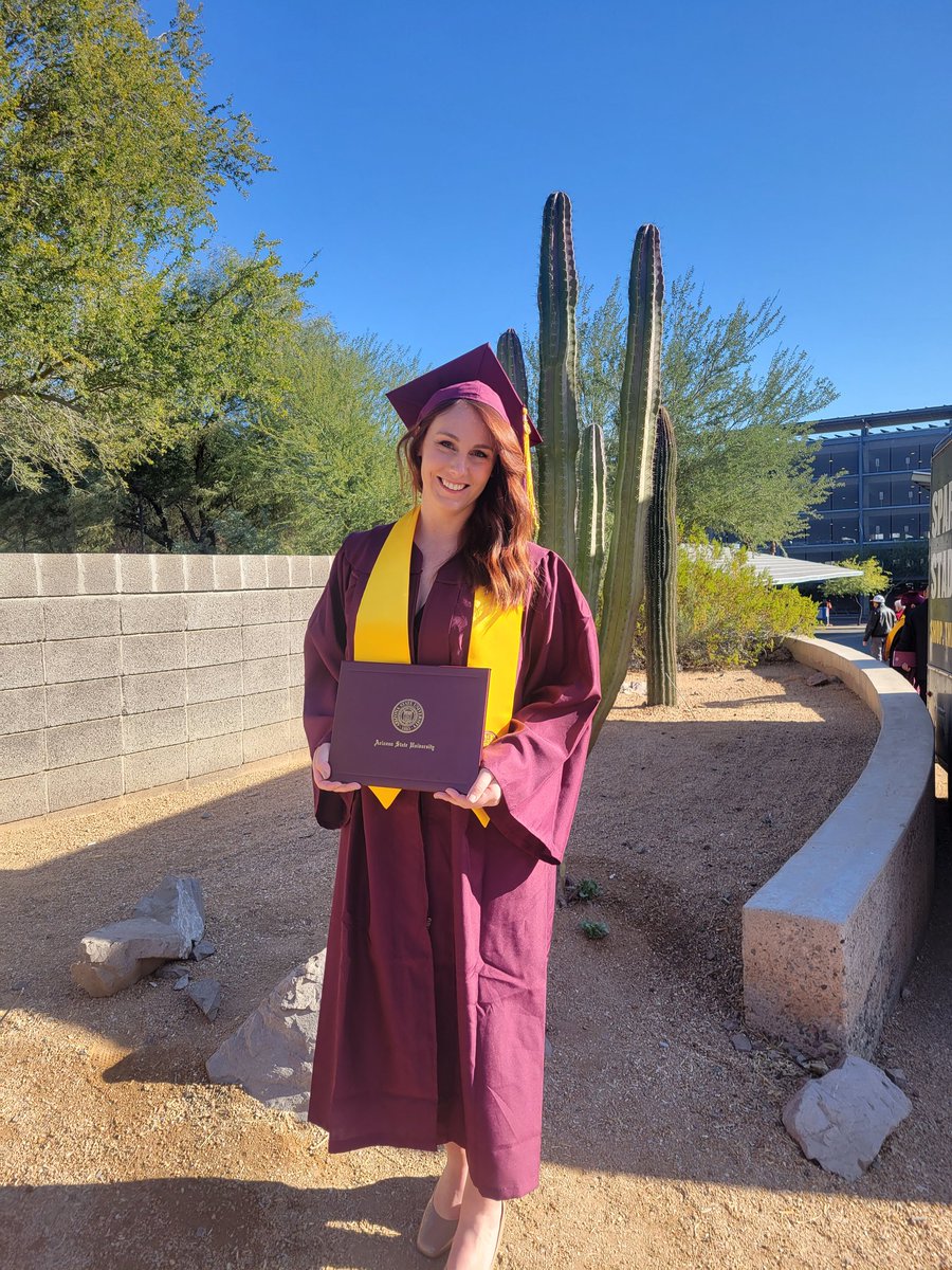 It's official. I went the psycho path and finally got my BA in Psychology from @ASU. Thanks to @asuonline for making it possible for me to finish my studies while working full time and living in another state. Worth the trip to walk! @ASUNewCollege #ASUgrad #NewCollegeNewYou