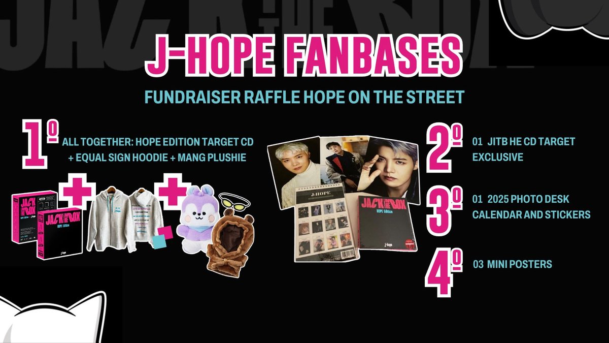 🎉HOTS December - Fundraiser Raffle🎁 We're starting to collect funds to support #jhope's OST album 'Hope On The Street'! Donate to @jhopeFunds and win prizes! 🔗paypal.me/IsabelleBushne… ℹ️Open worldwide, all shipping costs included! ℹ️Read the information before you donate‼️👇