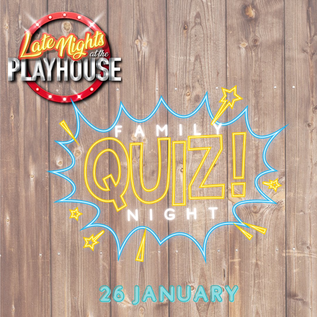 💡Family Quiz Night 📆26 January | 19:30 🎟bit.ly/3XY1SvF Join us at Harlow Playhouse for our FAMILY QUIZ NIGHT! Think you know it all? Prove it! Gather your friends and family and get to the Playhouse bar on the first floor to compete!