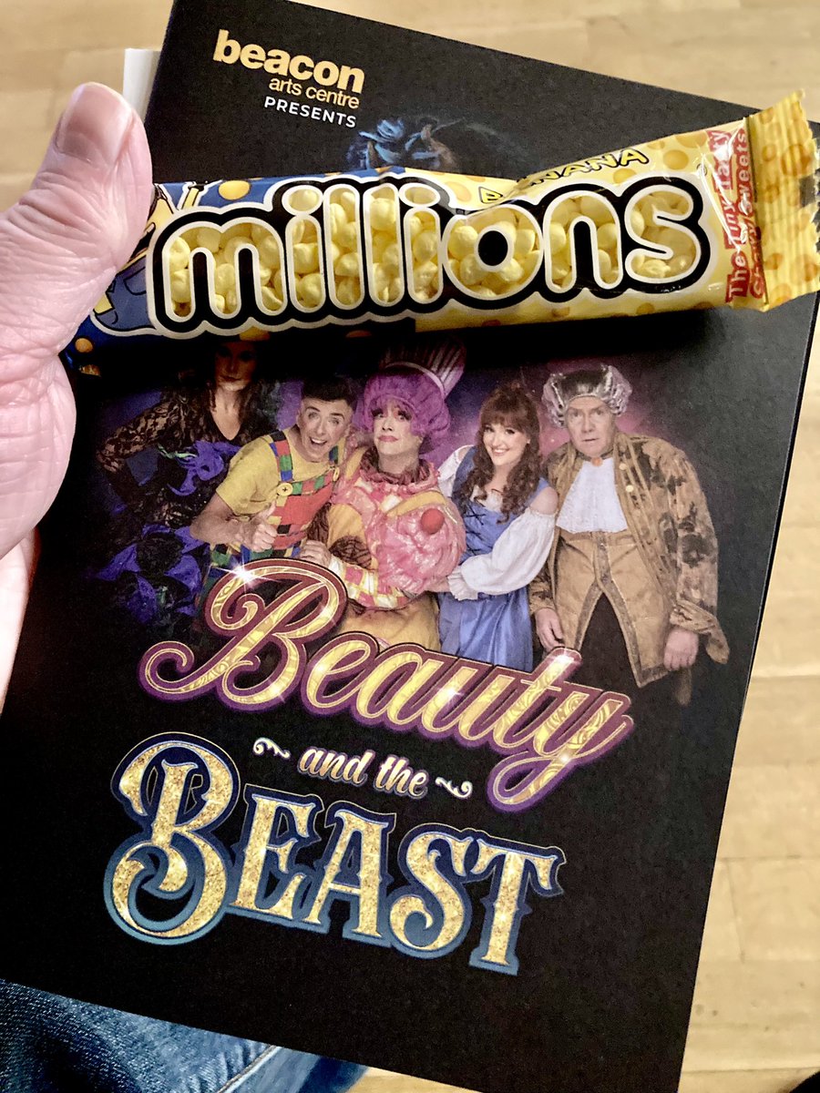 Arrived at @thebeaconarts in #Greenock for the #PressNight of Beauty and the Beast! Even got some chewy sweets from sponsors @millionssweets. Break a leg @jimmythechiz, @McCarryJane, @MrMJCox, @LeeSamuel, @johnkielty3 and all cast and company. #panto #pantotour