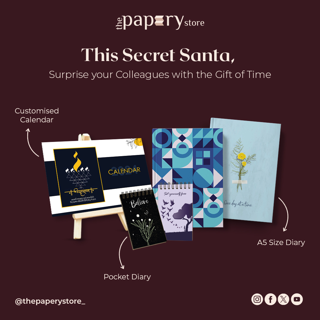 Personalized perfection for your amazing colleagues! 🌈📆

Dm to Order Now!! 

 #thepaperystore #corporatediary #secretsanta #SecretSantaSpecial #Gifts #Diary #customisedcalendars #PocketDiary #officegift #christmascelebration #christmasgifts #SecretSantaJoy