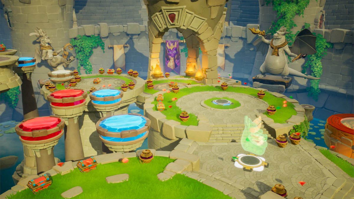 CrashBandicoot's tweet photo. Introducing: Artisans Arena. Bringing the Spyro home world to life with friends and foes to assist in the fight. #CrashTeamRumble https://t.co/KpPFXuDUo3