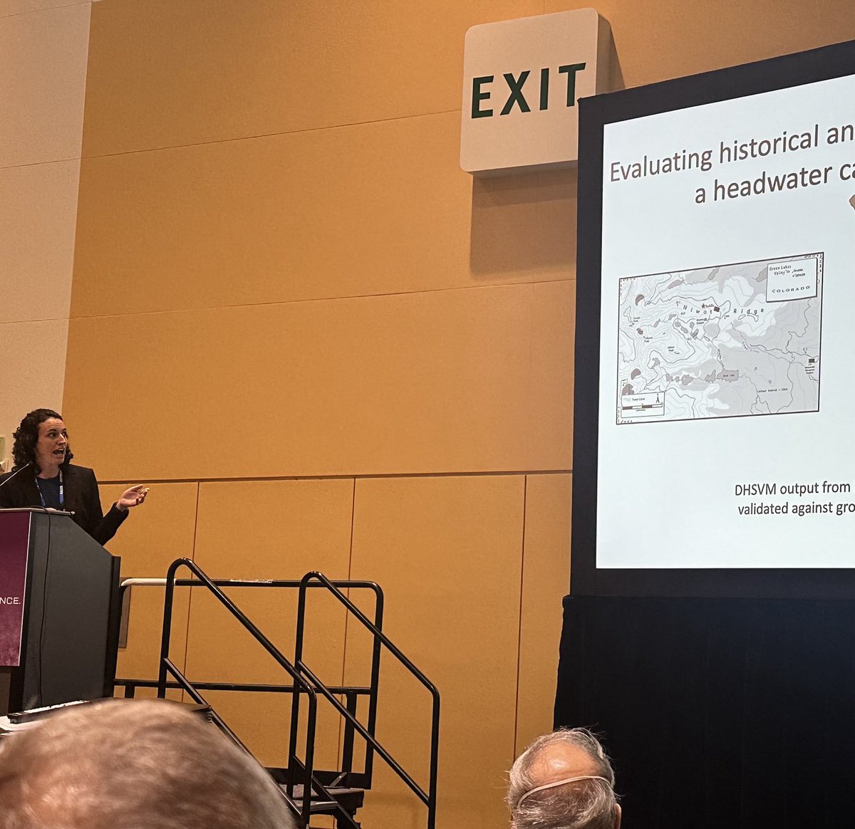 Super interesting talk ⁦<a href="/theAGU/">AGU (American Geophysical Union)</a>⁩ by a rising star in #snowscience ⁦by ⁦<a href="/kateehale/">Kate Hale</a>⁩, about snow storage and hydrologic partitioning.