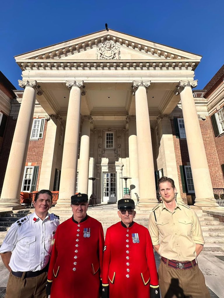 Allied Forces Fdn (@aff_team) on Twitter photo Wearing their scarlet tunics & hats, The Chelsea Pensioners Cpl Angus & SSgt John began their DC tour with a visit with the British Ambassador Dame <a href="/KarenPierceUK/">Dame Karen Pierce</a> Pierce at the <a href="/UKinUSA/">British Embassy Washington</a> Embassy, Defence Attaché RADM Tim Wood CBE & Military Attaché James Coote #supportingveterans Wearing their scarlet tunics & hats, The Chelsea Pensioners Cpl Angus & SSgt John began their DC tour with a visit with the British Ambassador Dame <a href="/KarenPierceUK/">Dame Karen Pierce</a> Pierce at the <a href="/UKinUSA/">British Embassy Washington</a> Embassy, Defence Attaché RADM Tim Wood CBE & Military Attaché James Coote #supportingveterans