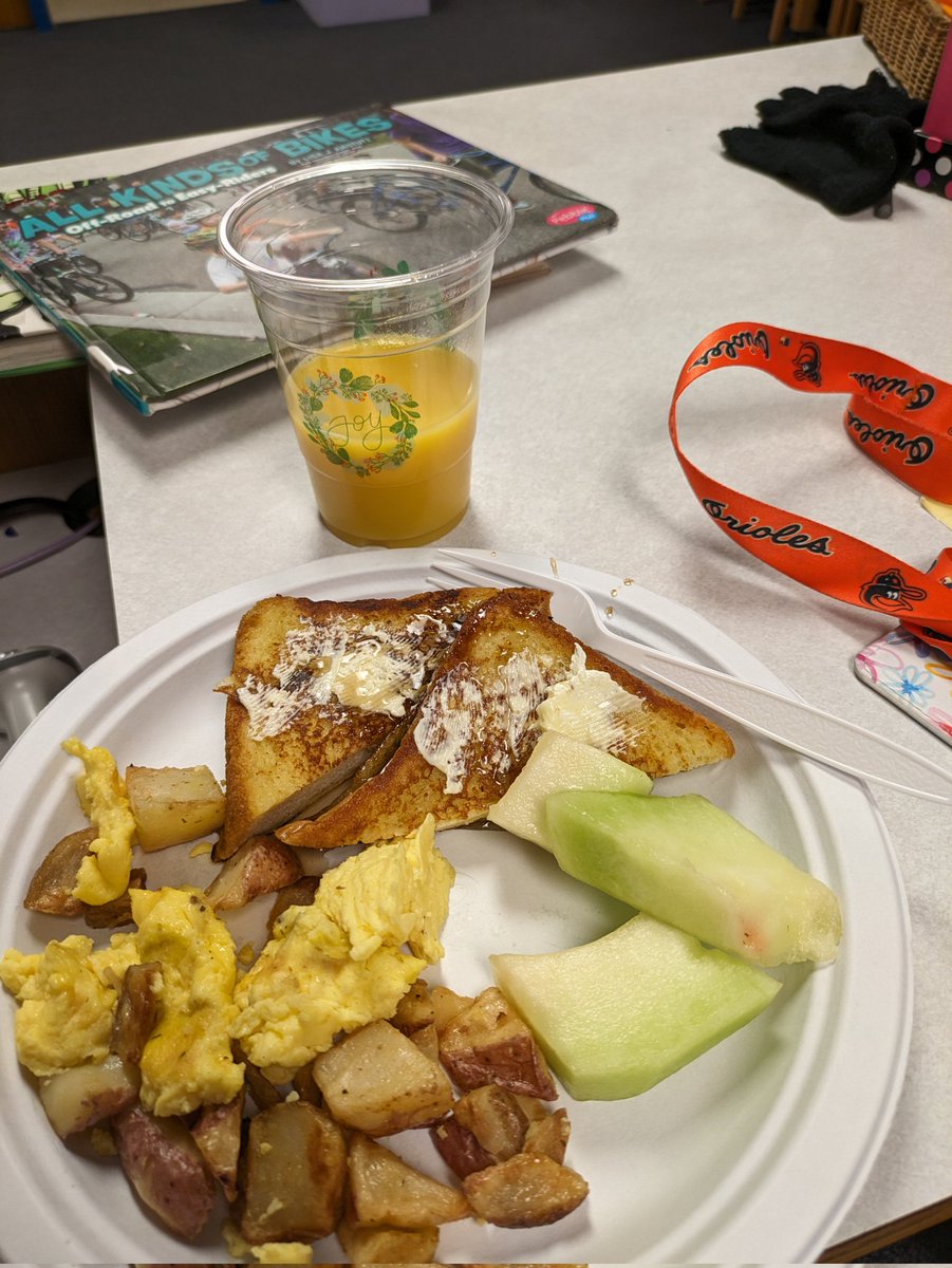 Meadow Hall PTA is truly spoiling us with this delicious staff breakfast. Thank you so much, PTA!!