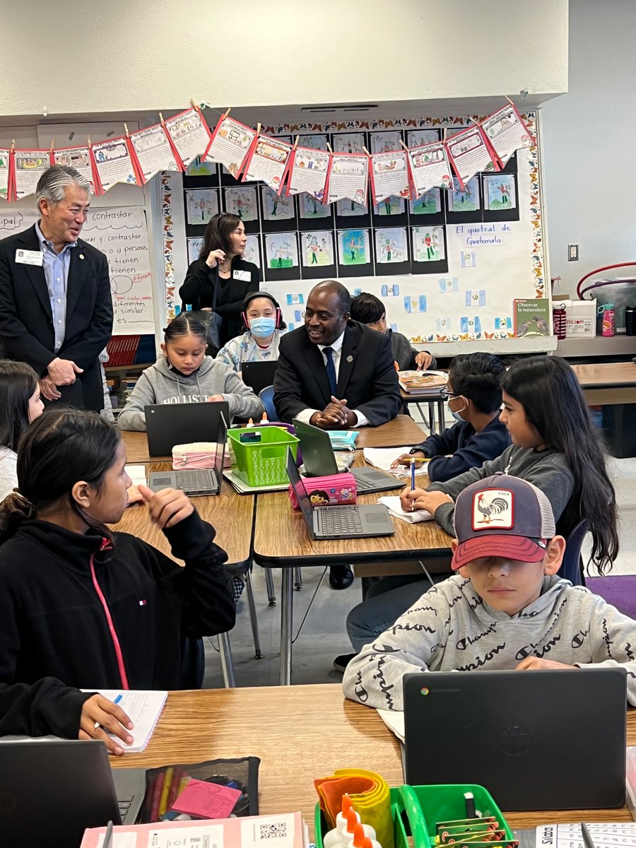 Thank you to EL Rancho Unified School District, South Ranchito Dual Immersion Academy, and CA Federation of Teachers for the school visit on literacy. We are providing resources to support student literacy and biliteracy including $500 million in grants to provide reading coaches