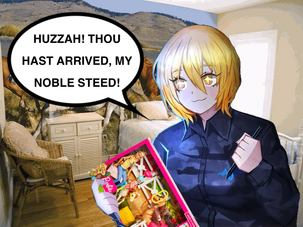 ProjMoonFact's tweet image. PJMfact #4: dante steals barbie horse sets to appease the MIGHTY don quixote
-🎀