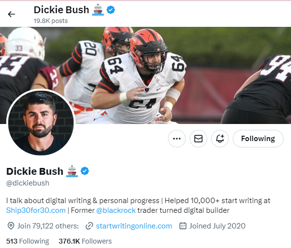 Dickie Bush 🚢 (@_dickiebush) / Posts / X