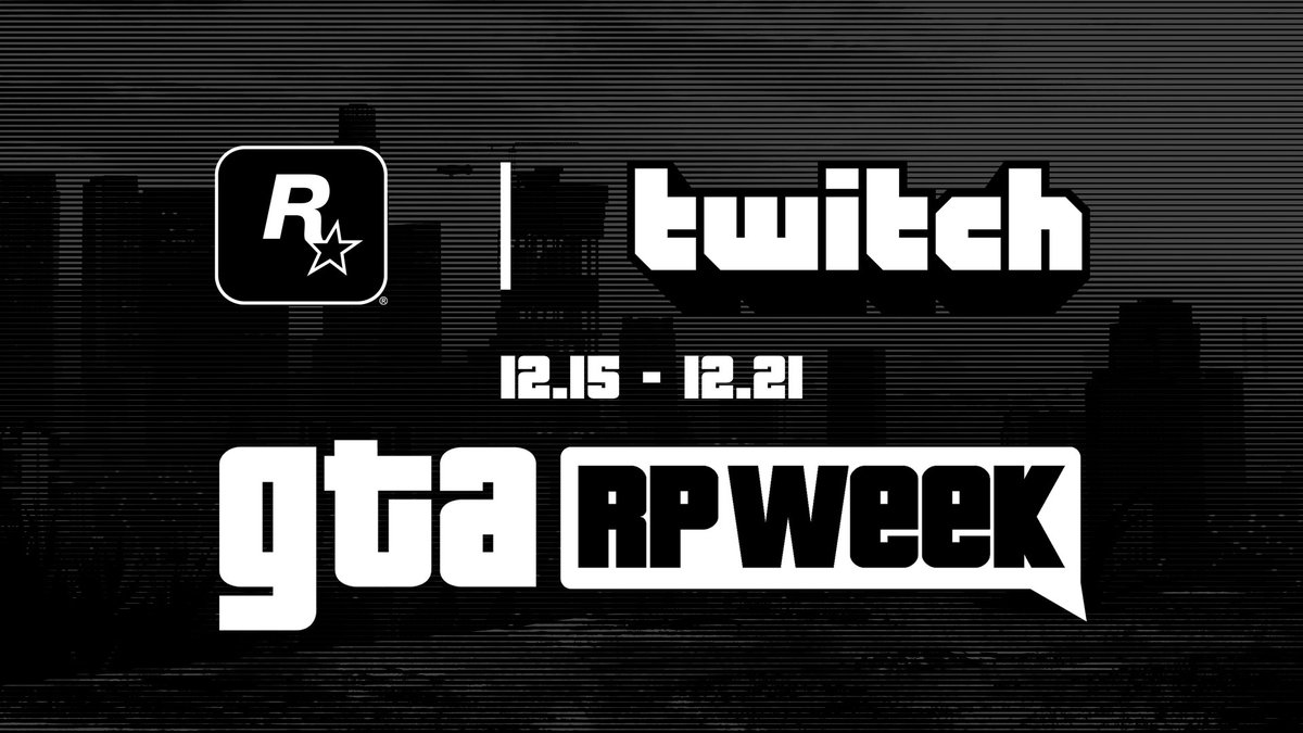 GTA RP Week on Twitch: December 15 – 21 We’re excited to team up with @Twitch on their biggest subscription giveaway ever, gifting more than 600,000 subs in the GTAV category. See some of the GTA RP community’s best featured on the Twitch homepage: rsg.ms/f5f490f