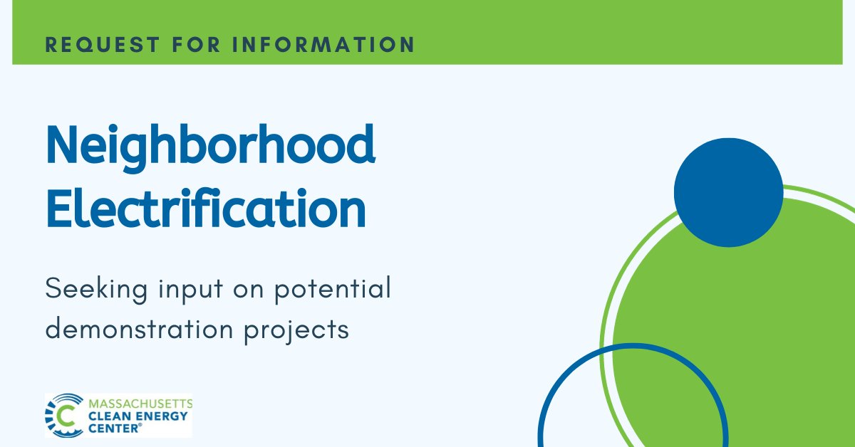 MassCEC is extending the Neighborhood Electrification RFI deadline until Jan 12, 2024 to allow more time to respond to the DPU's new order on the future of gas. Share your input: ow.ly/cyPp50Q65pH