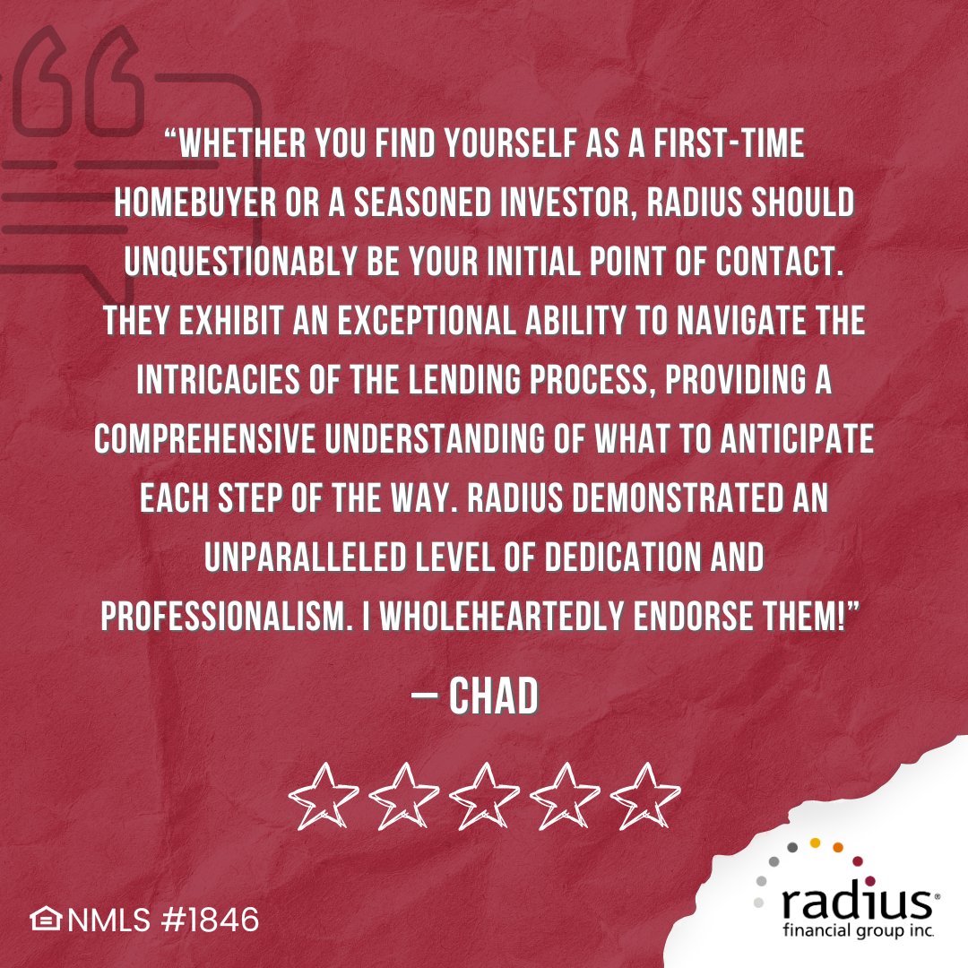 Our customers, clients, and partners unquestionably fuel our drive to make mortgages better! ⛽ 🏡 💪

Start better with radius today! 

#ravingfans #review #makingmortgagebetter