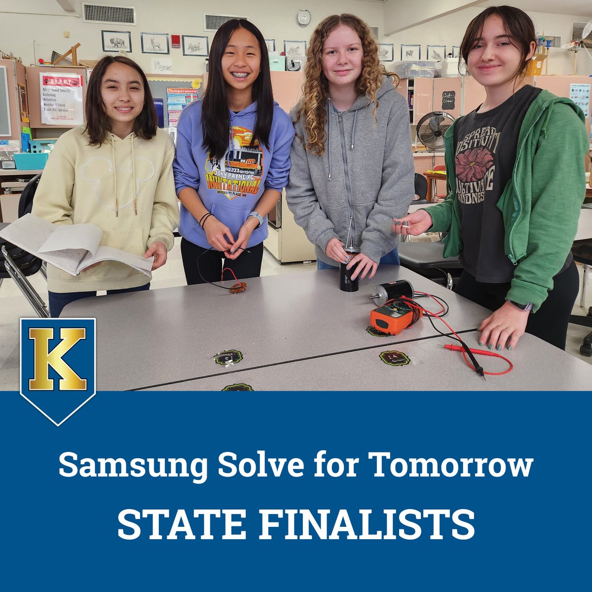 Congratulations Adison, Mackenzie, Sequoia, and Claire on being State Finalists in #SamsungSolve ! You are #KelsoStrong @solvefortomorrow @samsungnewsus
kelso.wednet.edu/article/1378838