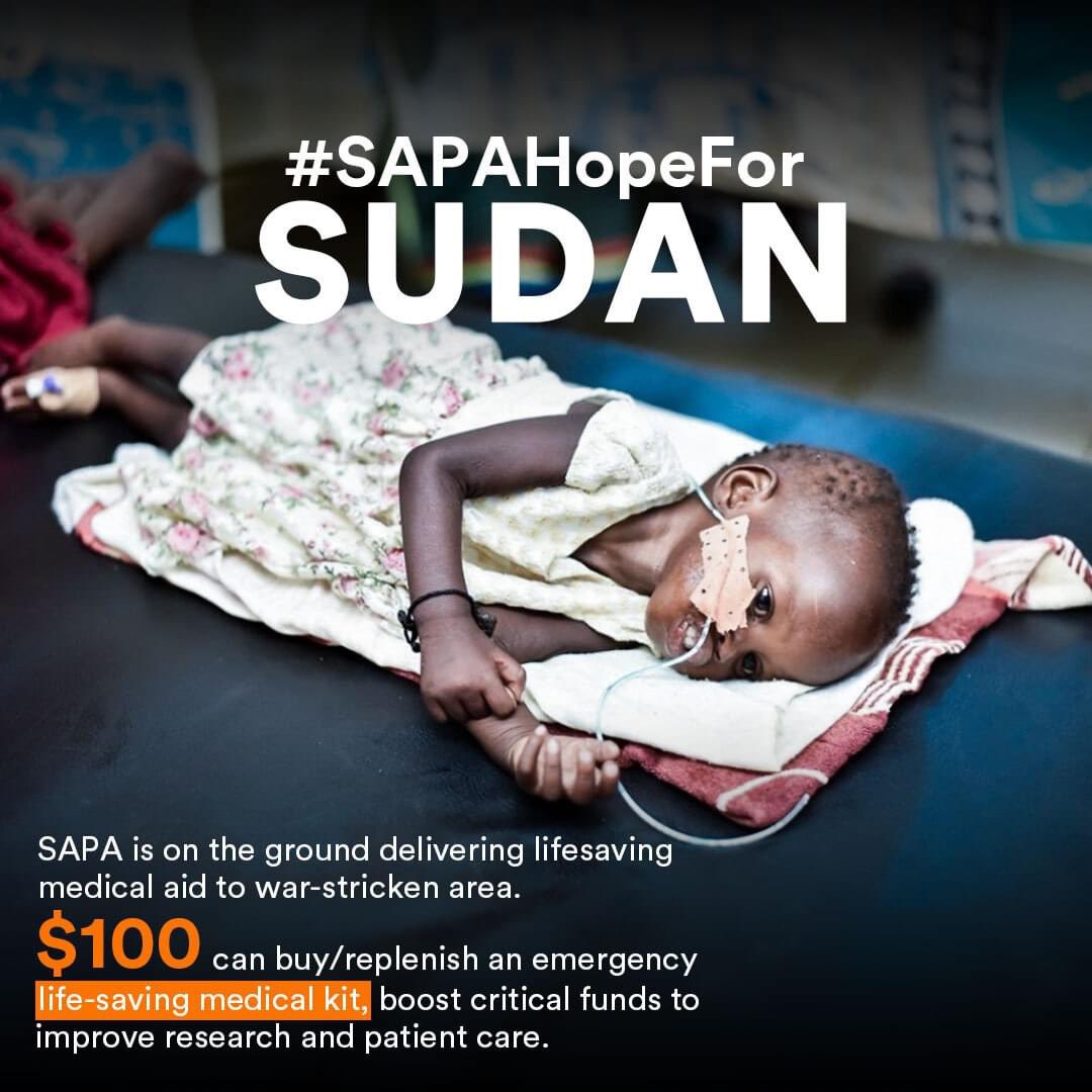 7 months of violence in Sudan left in its wake more than 10,000 people dead, 6.5 million displaced and 24 million facing hunger. They need your help. Donate now at sapa-usa.org/Hope-for-Sudan/ 

#SAPAHopeForSudan