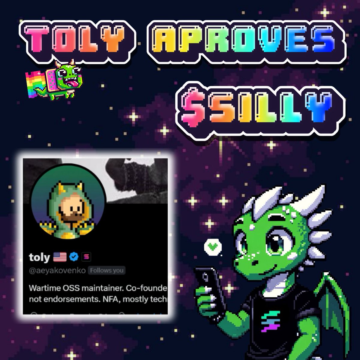Our journey is just beginning, and Toly has confirmed our presence. The $SILLY  Dragon community is set to make history in Solana! 🚀🐉  #YearOfTheSillyDragon
