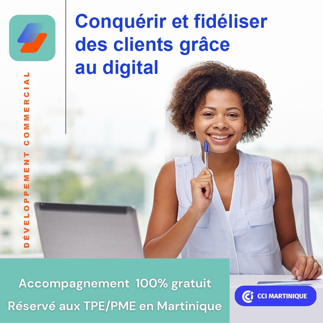 3 sessions gratuites vous sont proposées pour suivre cette formation : les 4, 11 et 18 janvier 2024 de 9h à 12h au siège de la CCI Martinique à Fort de France.

Pour plus d'infos ➡️ bit.ly/3Rl9eXe