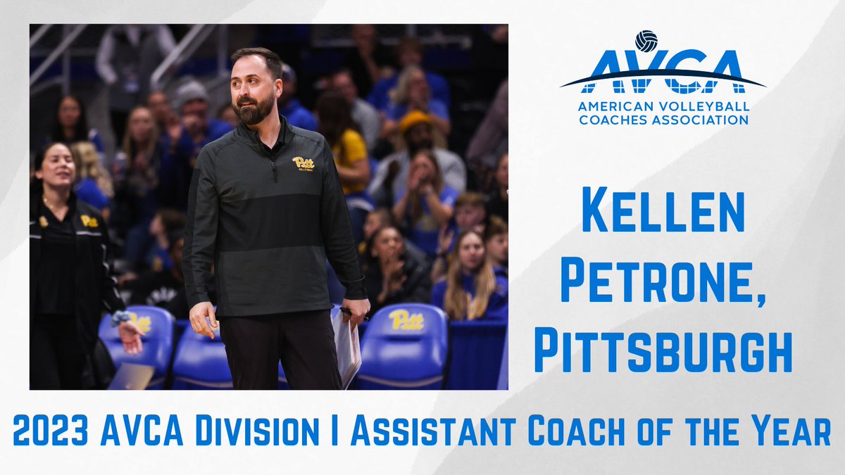 AVCA (@avcavolleyball) on Twitter photo The AVCA is happy to name Kellen Petrone of <a href="/Pitt_VB/">Pitt Volleyball</a> as its 2023 Division I Assistant Coach of the Year. He has helped the Panthers make their third-straight NCAA semifinal appearance after winning their third-straight ACC title.
Release: avca.org/award/avca-ncaโฆ
#WeAreAVCA The AVCA is happy to name Kellen Petrone of <a href="/Pitt_VB/">Pitt Volleyball</a> as its 2023 Division I Assistant Coach of the Year. He has helped the Panthers make their third-straight NCAA semifinal appearance after winning their third-straight ACC title.
Release: avca.org/award/avca-ncaโฆ
#WeAreAVCA