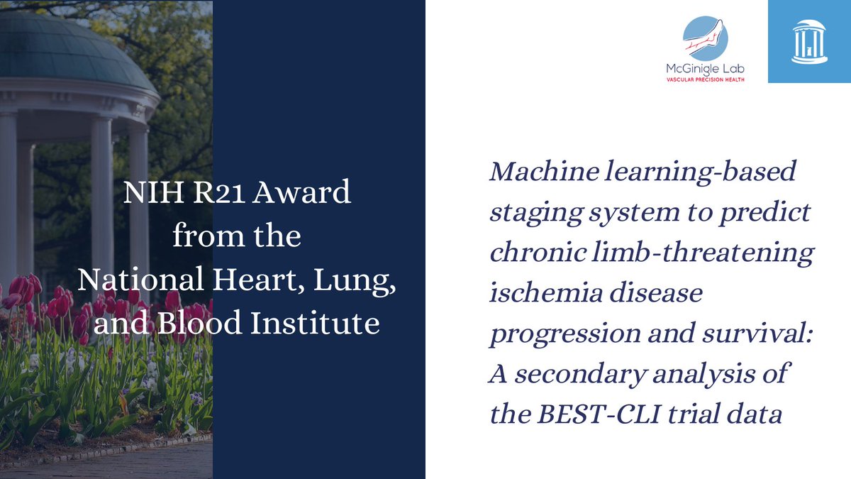 We are funded!! ✨ Thank you @NIH for awarding the McGinigle Lab an R21 Award from the National Heart, Lung, and Blood Institute! Visit our website to learn more! bit.ly/47dUJLD #VascularHealth #NIH #ChronicLimbThreateningIschemia