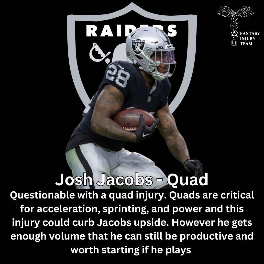 With TNF and PLAYOFFS starting, here are KEY PLAYERS that may impact your fantasy football team and YOUR chances at a CHAMPIONSHIP!
#BoltUp #RaiderNation #chargers #raiders #football #nfl #FantasyFootball #footballplayer #footballinjury #SleeperPicks