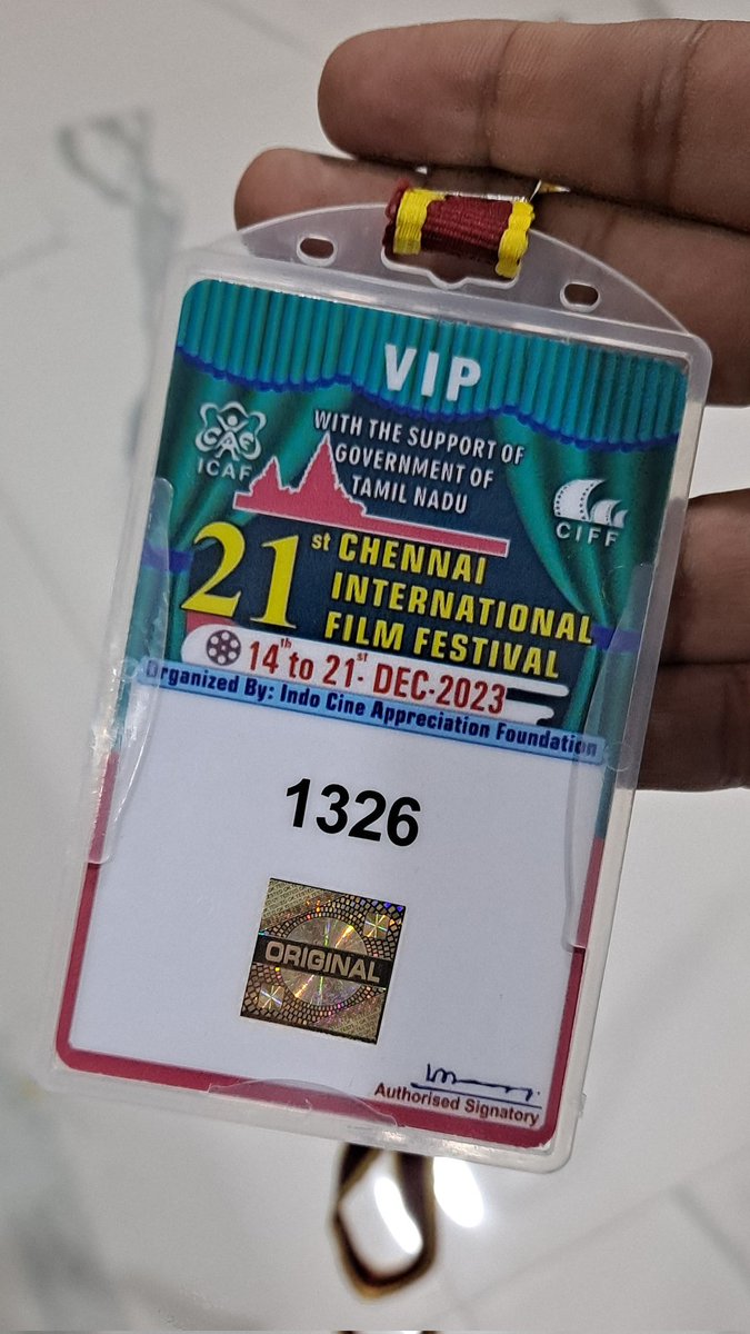 Chennai International Film Festival 2023 #CIFF 

#WeAreStillHere - Anthology based on Indigenous people & Colonialism in Aus-Nz region.
#TheRapture -  French Film.
#Perfectdays - Japanese film.

Thank you @_gbalaji sir 🙏