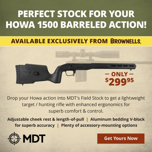 BrownellsInc's tweet image. The perfect stock for your custom #HOWA 1500 build! Available now and exclusively at #Brownells for just $299.95! Get yours now: shorturl.at/vDKLU

#Brownells #mdttact21 #rifle #boltaction