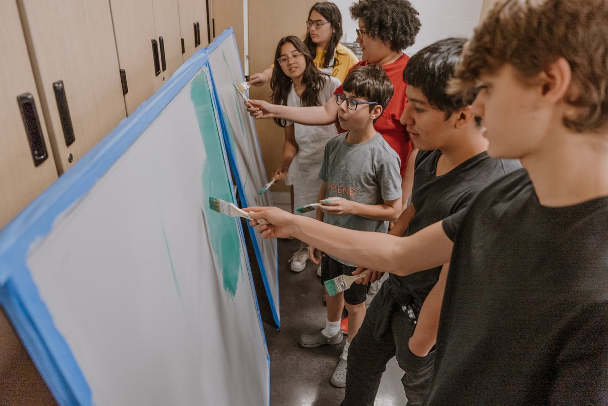 Chappelow 8th graders unveiled the beautiful results of a 2 month mural project! This project honors the Poudre Watershed &amp; was made possible by the <a href="/PoudreHeritage/">Cache la Poudre River National Heritage Area</a> , Coalition for the Poudre River Watershed, Poudre Learning Center &amp; <a href="/ARTMANDOSILVA/">Armando Silva</a> !

#WeAreDistrict6