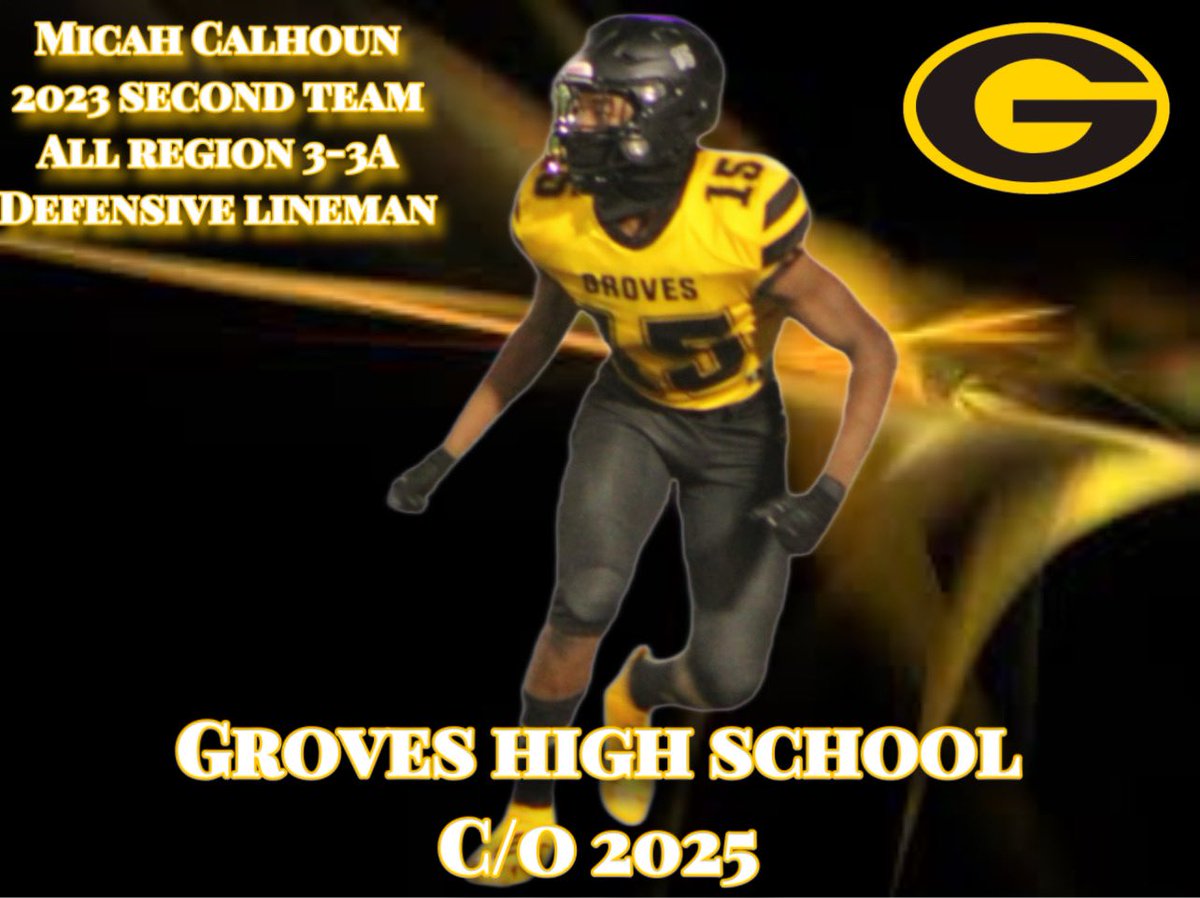 An applause-worthy achievement! Congrats to @MicahCalhoun6 from @GROVESREBELS_FB for earning a place on the All-Region team. Keep dominating on the field! 👏🏈🔥#prideofthewestside #allregion #ghsa @RecruitGeorgia @PrepRedzoneGA @PrepSav @GAVarsityRivals @JaudonSports