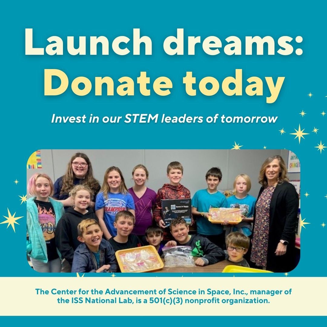 Remember doing science experiments in school? These days, students are participating in Space Labs and studying science done onboard the Space Station with the help of ISS National Lab! Learn how your donation can help launch student dreams: ow.ly/jM8q50QiNPT