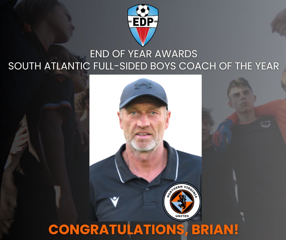 🏆 Congratulations to Brian Welsh for an outstanding achievement in coaching excellence! Your dedication, strategy, and leadership have made an indelible mark on the game. EDP Coach of the Year — well deserved! ⚽🎉 

#ChampionCoach #InspiringExcellence #NVUAcademy
