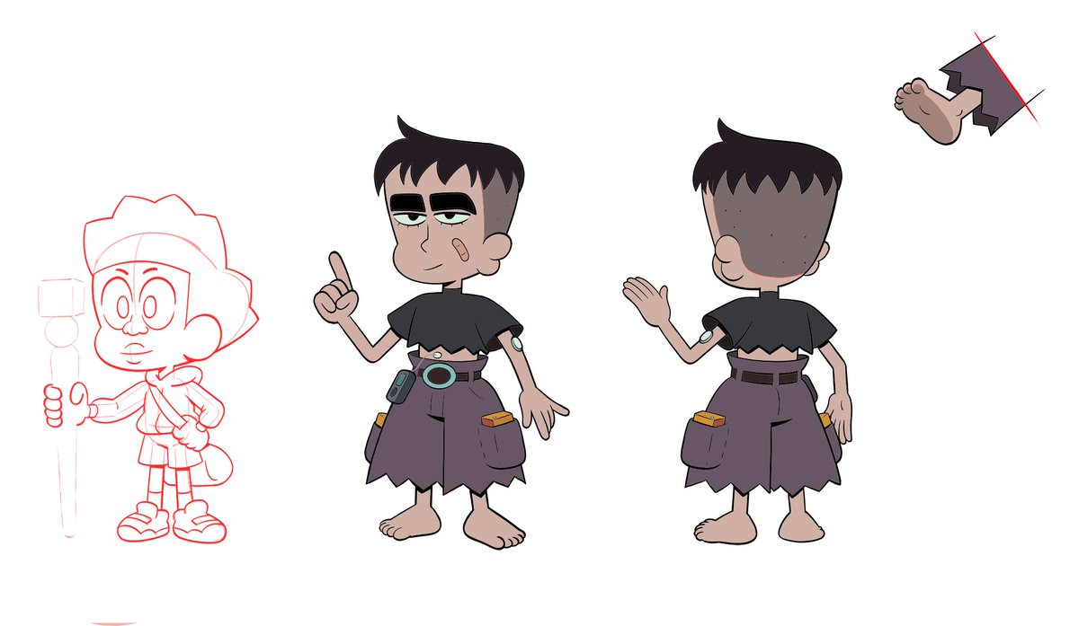 I managed to design a few pirates for the Craig of the Creek film too! I tried to avoid the typical visual pirate tropes &amp; instead referenced other boating uniforms/jobs to try &amp; vary up the crew. These were done before boarding started so I gave each a backstory! #cotc