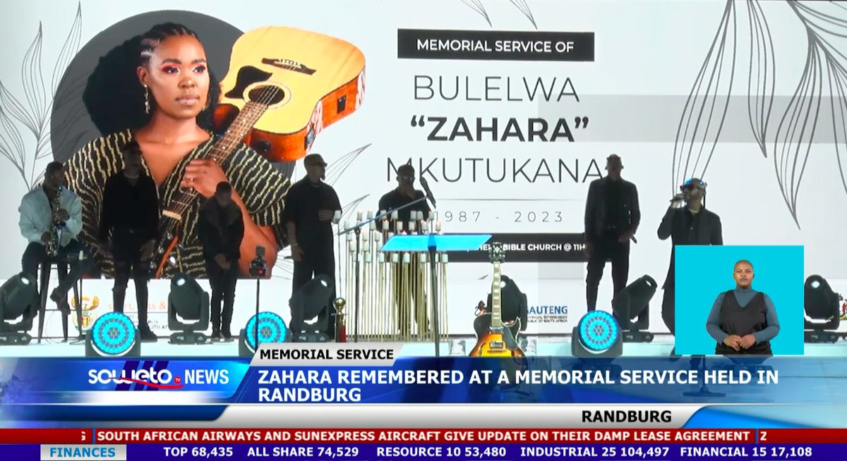 A memorial service for multi-award-winning South African musician Bulelwa Mkutukana, popularly known as Zahara was held at Rhema Bible Church in Randburg earlier today. #sowetotvnews Watch the full story here: youtu.be/kTp5eymg09o