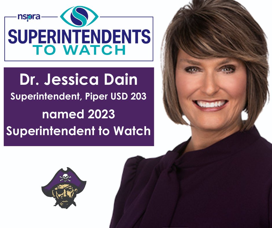 PiperUSD203's tweet image. Dr. Dain, Superintendent of Piper Unified School District 203 has been selected as a 2023 Superintendent to Watch by @NSPRA Dr. Dain joins just 24 other superintendents nationwide who were selected for the honor.. For the full press release click here &amp;gt; piperschools.com/news