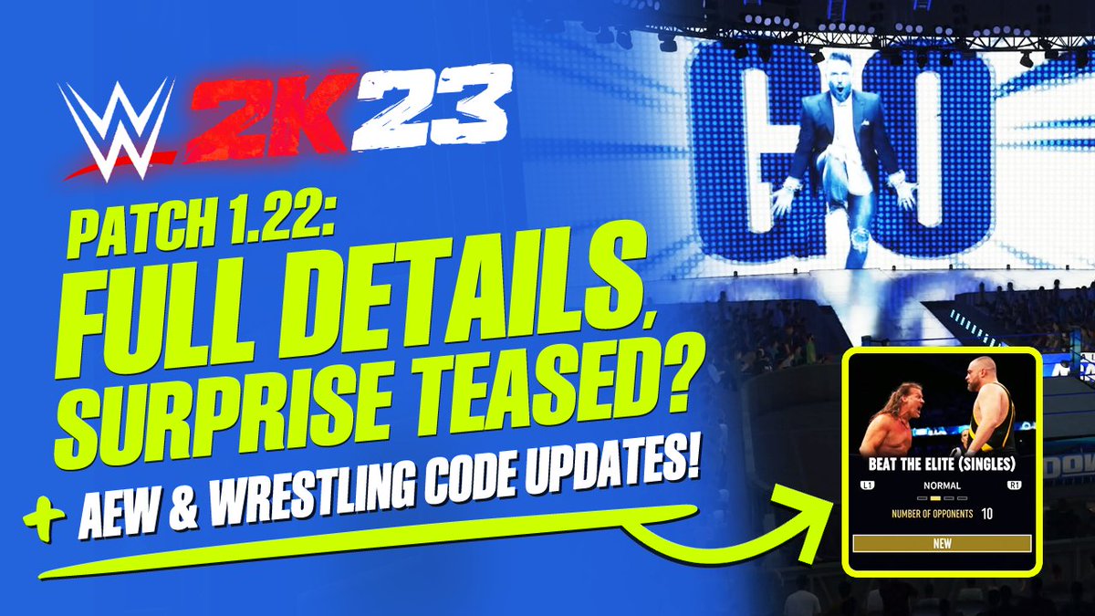 WWE 2K23 Patch 1.22: Full Details, Surprise Teased?, Plus Fight Forever & The Wrestling Code Updates! youtube.com/watch?v=NZ9YCz…