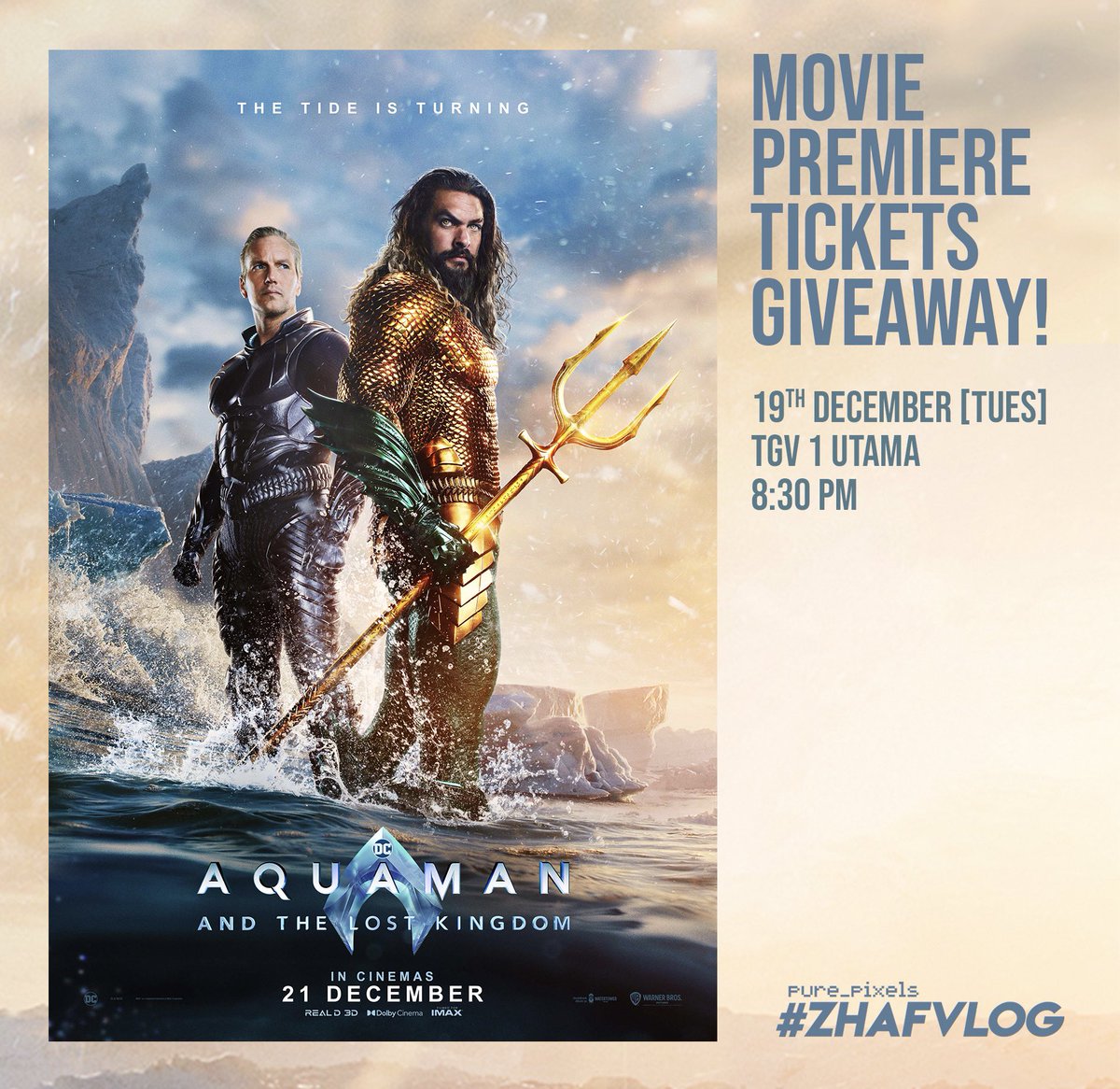 Aquaman & The Lost Kingdom - Exclusive Premiere Screening Tickets Giveaway! forms.gle/1KK5Tn6raJk1aK… #ZHAFVLOG #MulutPuakaGiveaway #MulutPuakaPremiere #Aquaman #TheLostKingdom